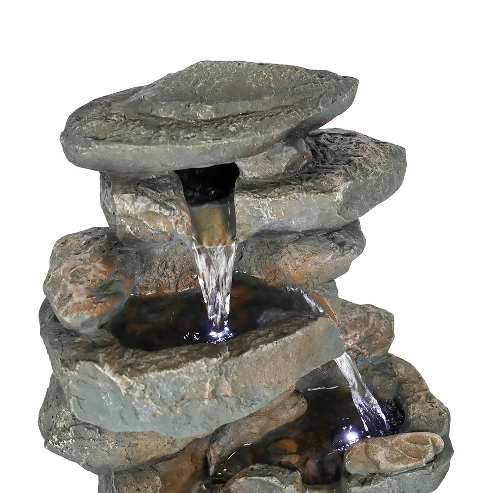 5-Tier Tabletop Water Fountain with LED Lights V348843