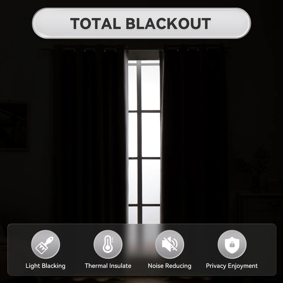 Silver Grommet Blackout Curtain Single Panel 52x95 inch F23324