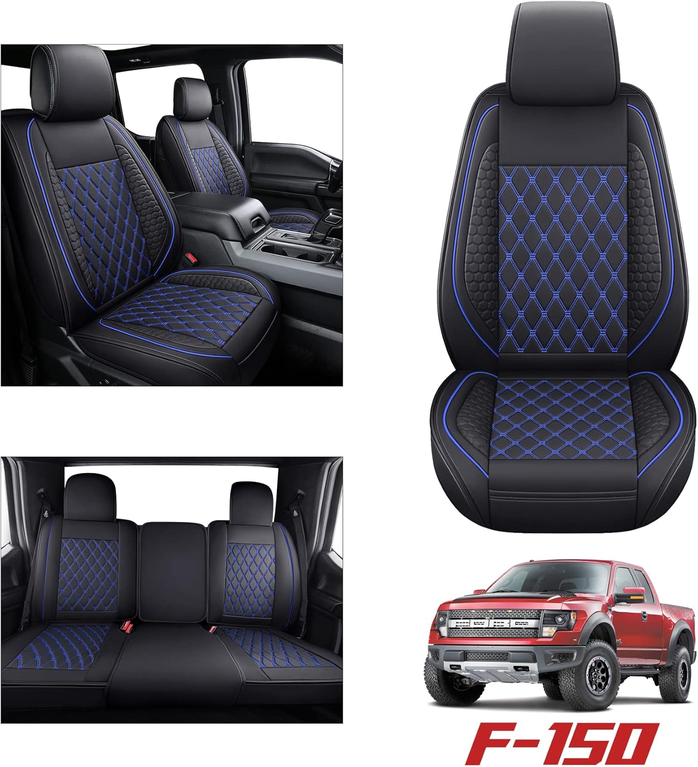 Black Waterproof Full Set Car Seat Covers for Ford F150 S2394