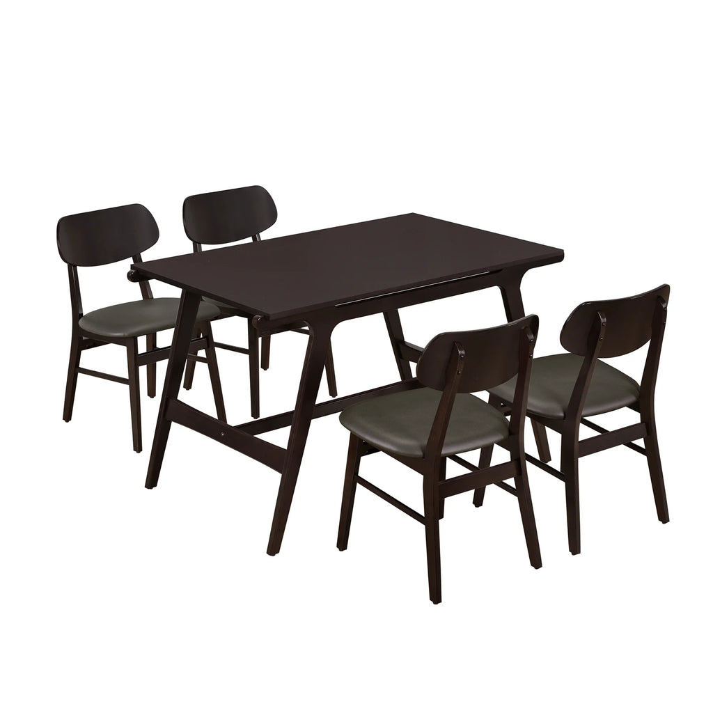 5-Piece Dining Table Set with 4 Faux Leather Dining Chairs S688086