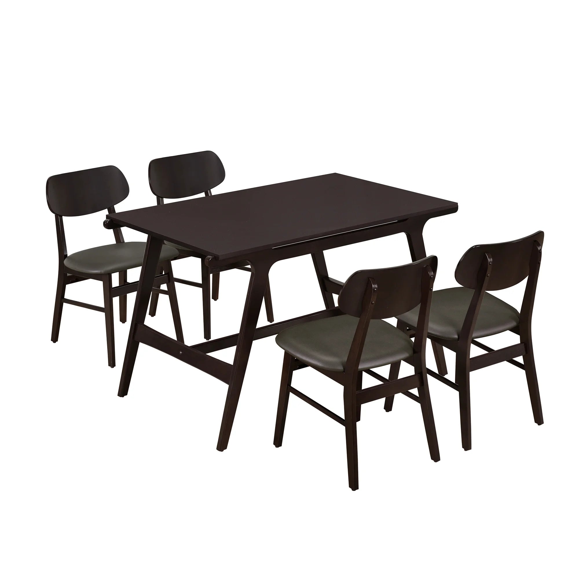 5-Piece Dining Table Set with 4 Faux Leather Dining Chairs S688086