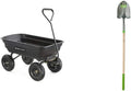 Green Poly Garden Dump Cart with Steel Frame and 10 Pneumatic Tires, 600-lbs. Capacity X107