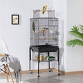 Black Metal Bird Cage with Rolling Stand Q408