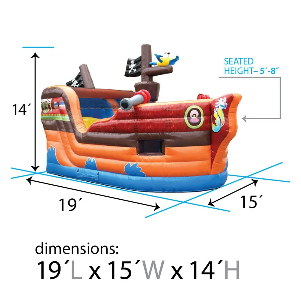 Pirate Ship Inflatable Bounce House with Slide W339716