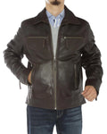 Brown Full Grain Cow Leather Coat Z226
