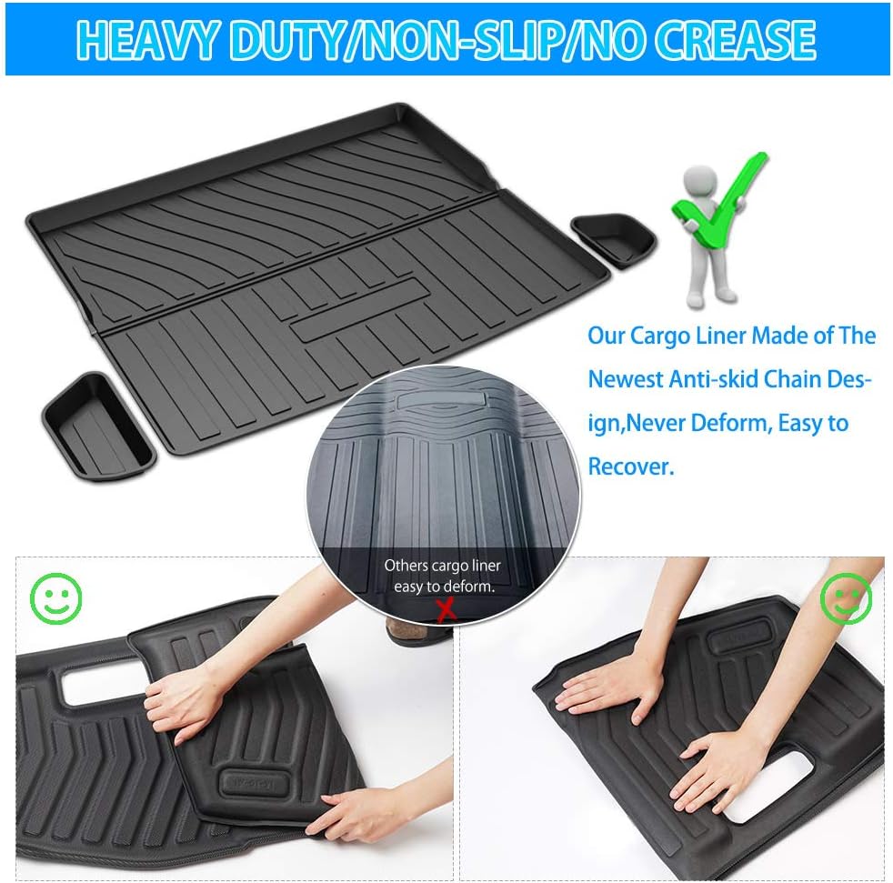 Custom Fit Cargo Liner Trunk Mat for Jeep Cherokee 2014-2021, Pack of 2 C946