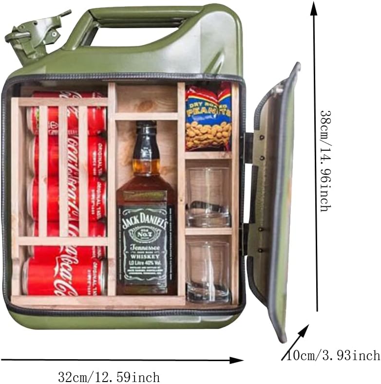 Army Green Jerry Can Mini Bar Set of 2 I4919