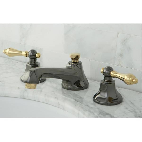 Water Onyx Widespread Lavatory Faucet with Brass Pop-Up Drain J11481