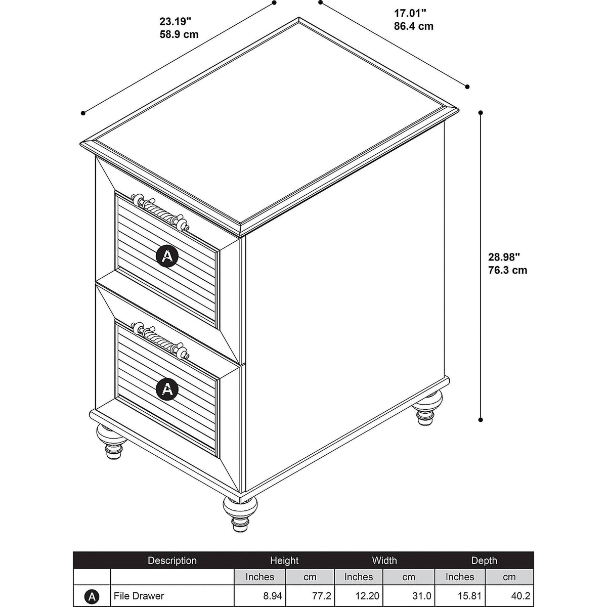 2 Drawer File Cabinet in Driftwood Dreams D878646