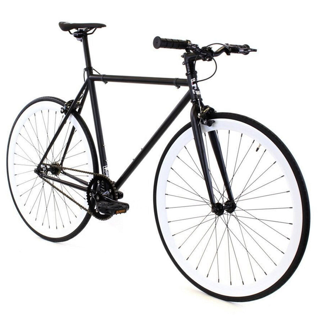 Matte Black White Single Speed City Bike H704964
