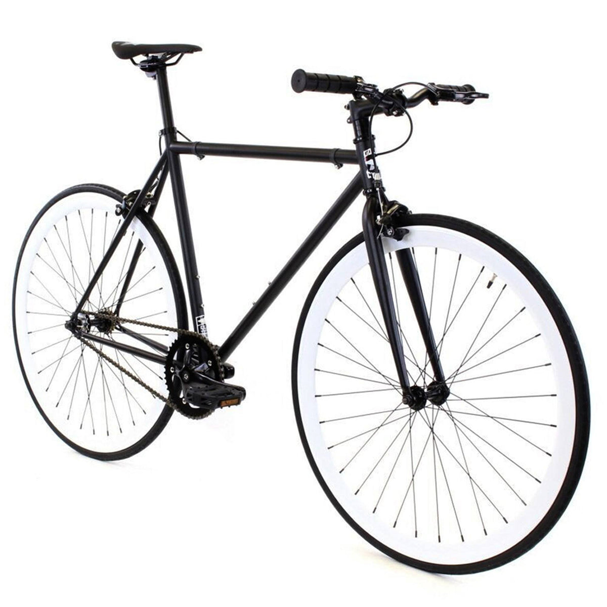 Matte Black White Single Speed City Bike H704964