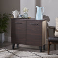 Walnut + Sonoma Oak 3-Shelf Faux Wood Cabinet L36760