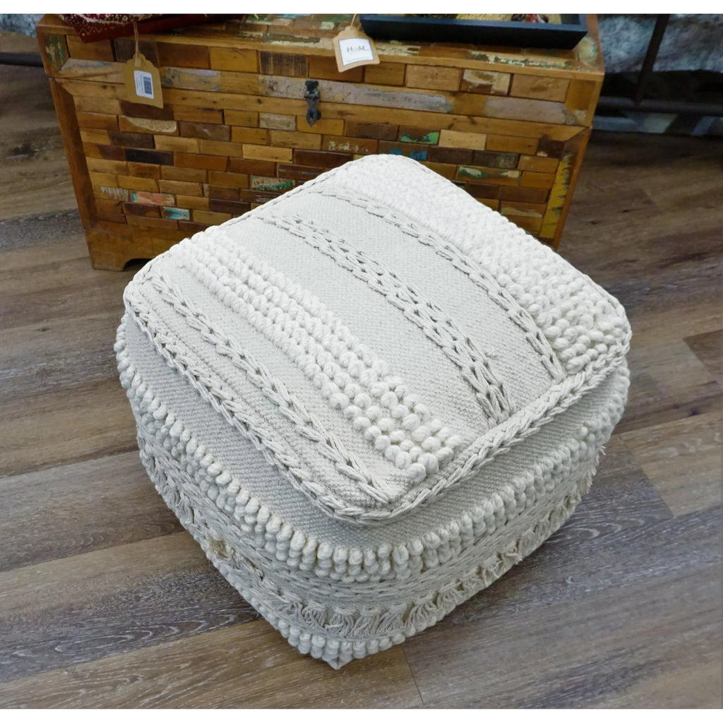 Wool Cotton Pouf O445012