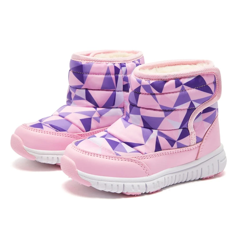 Kids Snow Boots Winter Waterproof Slip Resistant Shoes U954