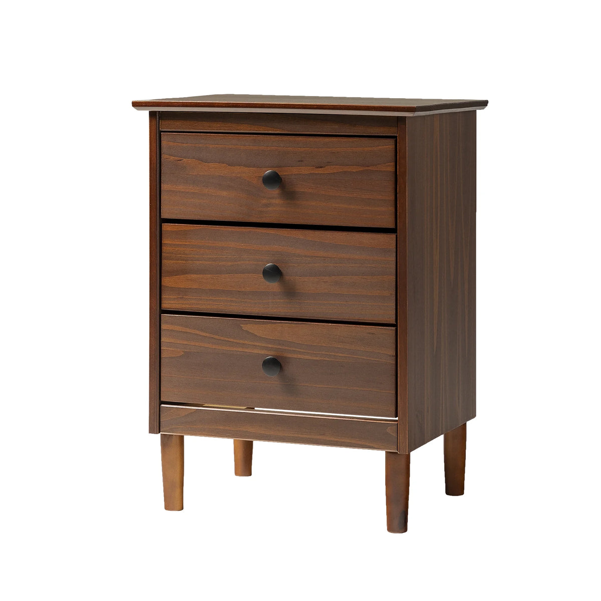 Walnut 3-Drawer Nightstand L8893