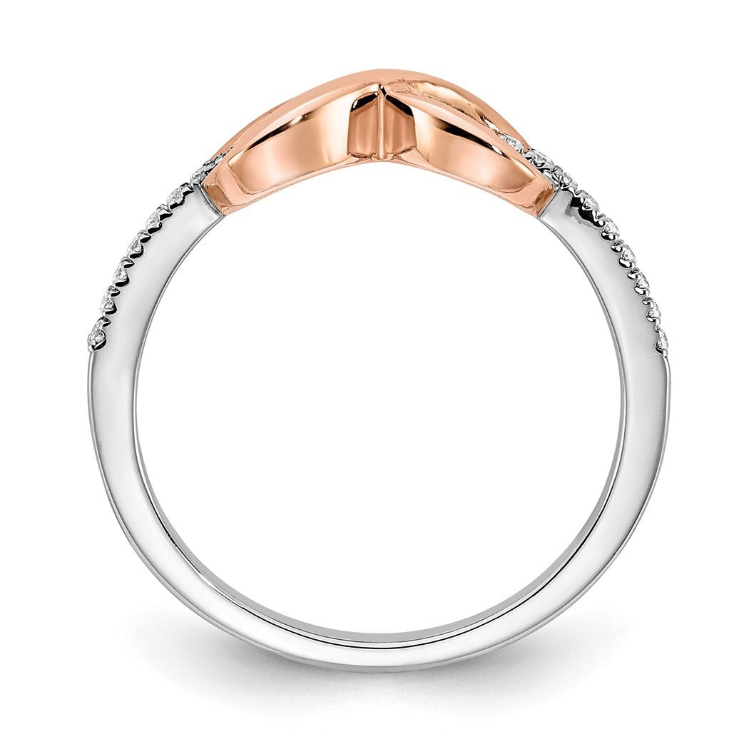 10k Two Tone Gold Diamond Ring Size 7.00 Q5515