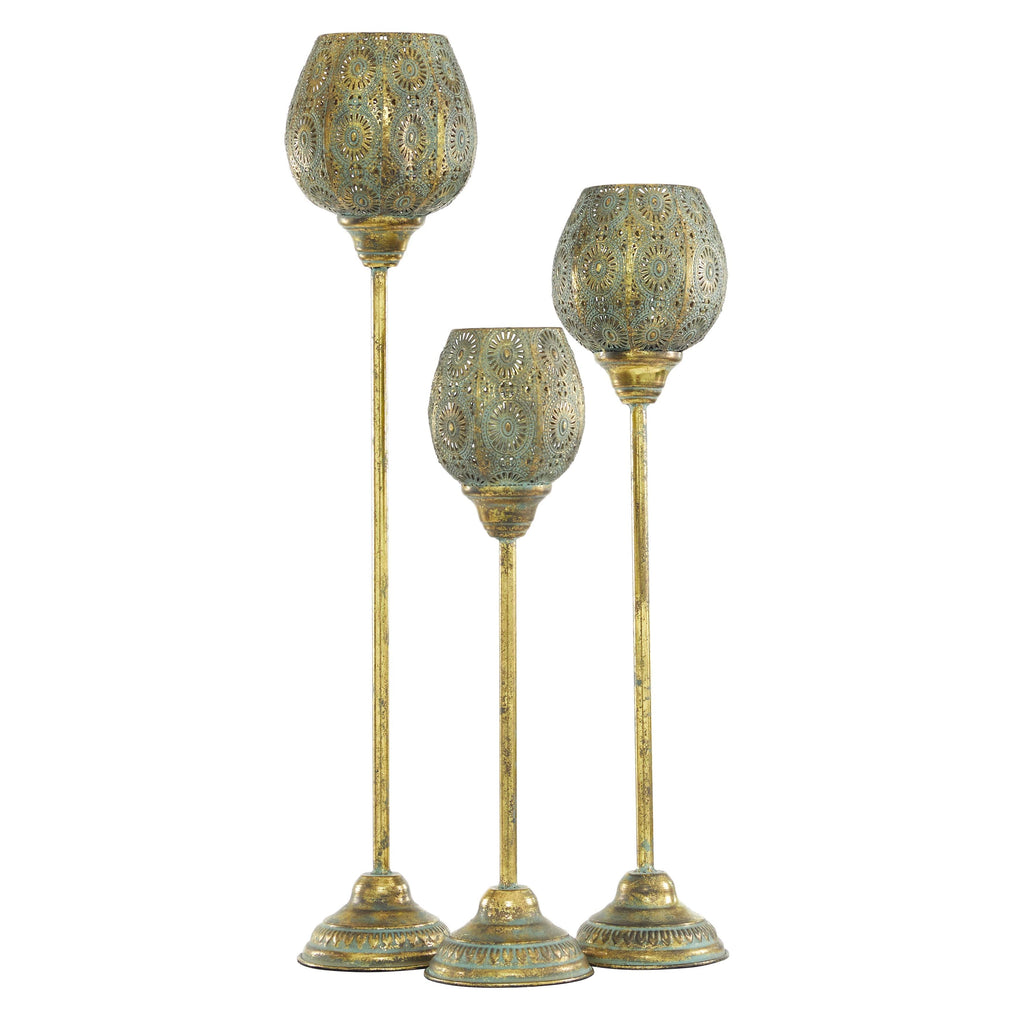 Tall Decorative Pierced Metal Candle Holders (Set of 3) W833419