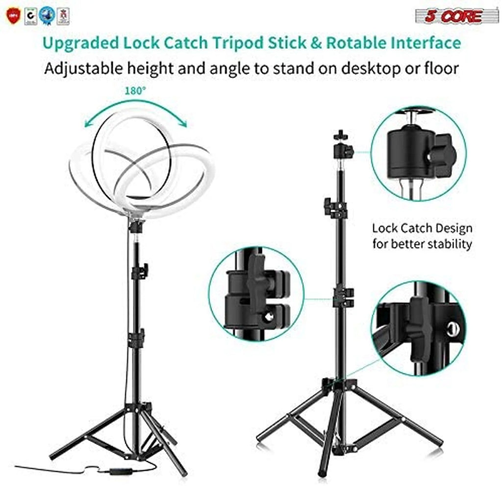 10" LED Ring Light with Tripod Stand Phone Holder E53770