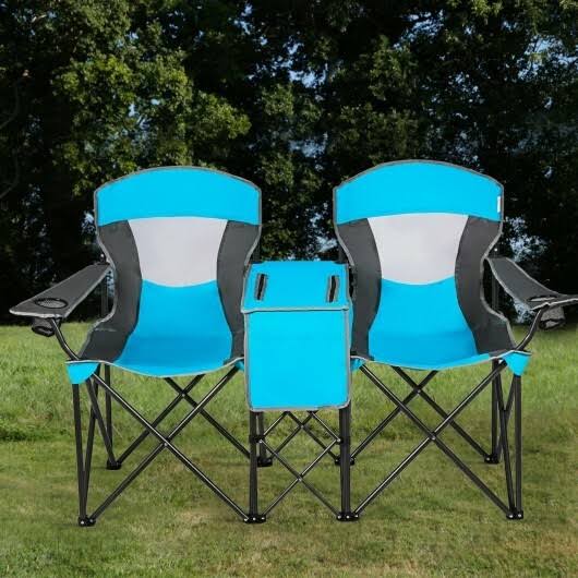 Blue Folding Camping Canopy Chair with Cup Holder Y921