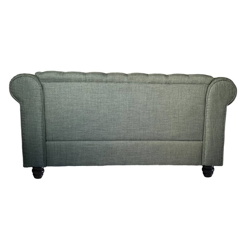 Gray Button Tufted Linen Fabric Sofa Y218