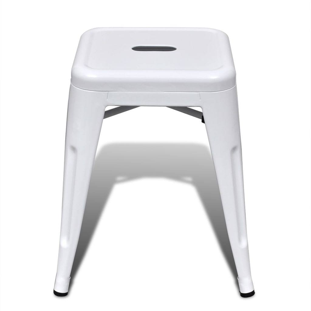 2 Pcs Stackable Metal Black Stools Q286