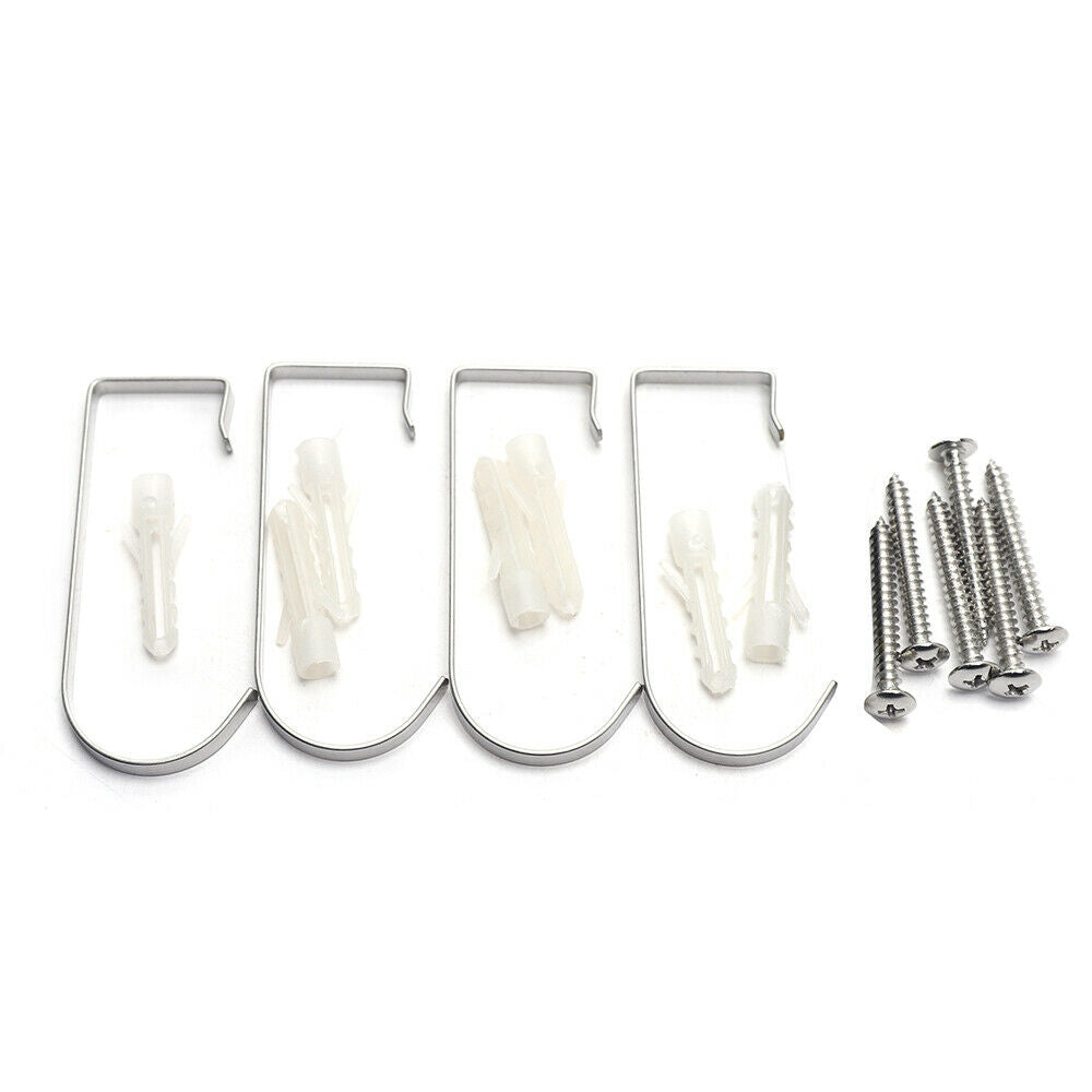 Stainless Microwave Rack Wall Mounted Storage Shelf with 4 Hooks I630843