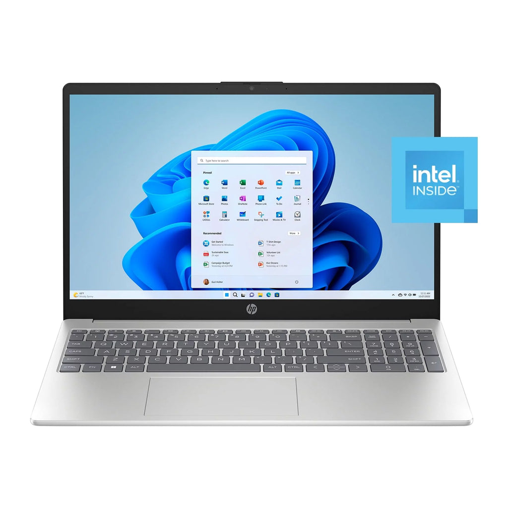 15.6" Laptop, Intel Processor N200, 4GB RAM, 128GB UFS, Natural Silver, Windows 11 Home T934465