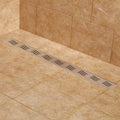 Brushed Stainless Steel Linear Shower Drain with Flange Q758253