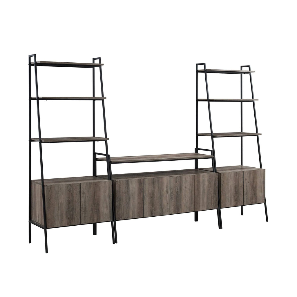 3-Piece Ladder Storage Entertainment Wall - Mocha S929