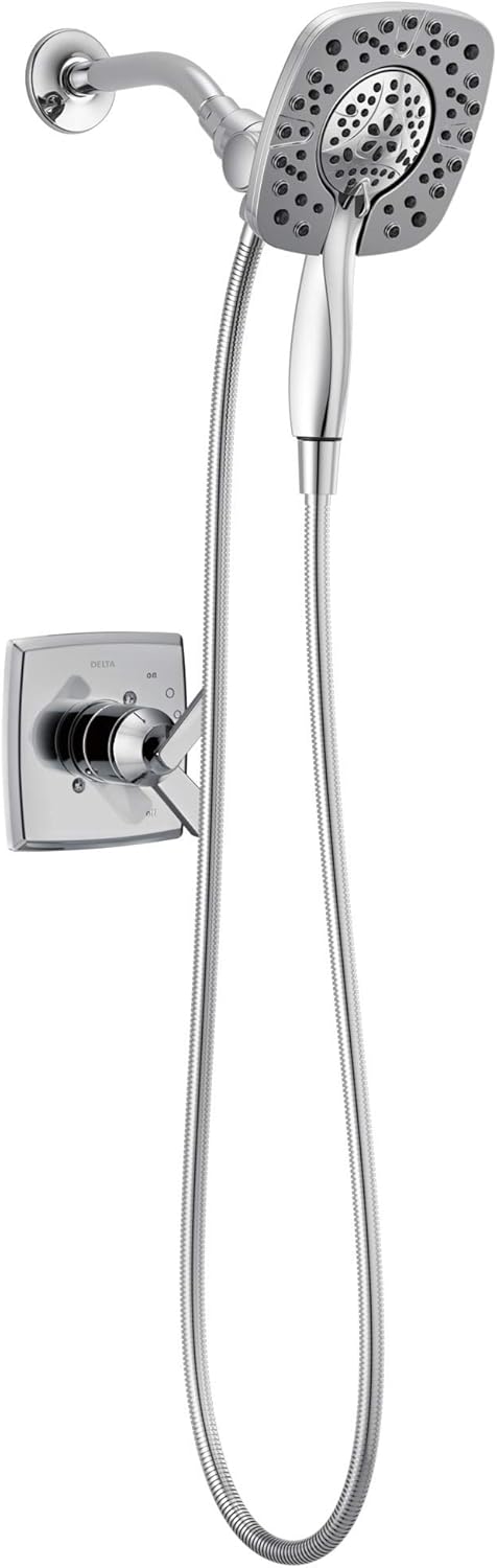 Dual-Function Shower Trim Kit with 2-Spray Hand Held Shower Head with Hose, Stainless J991