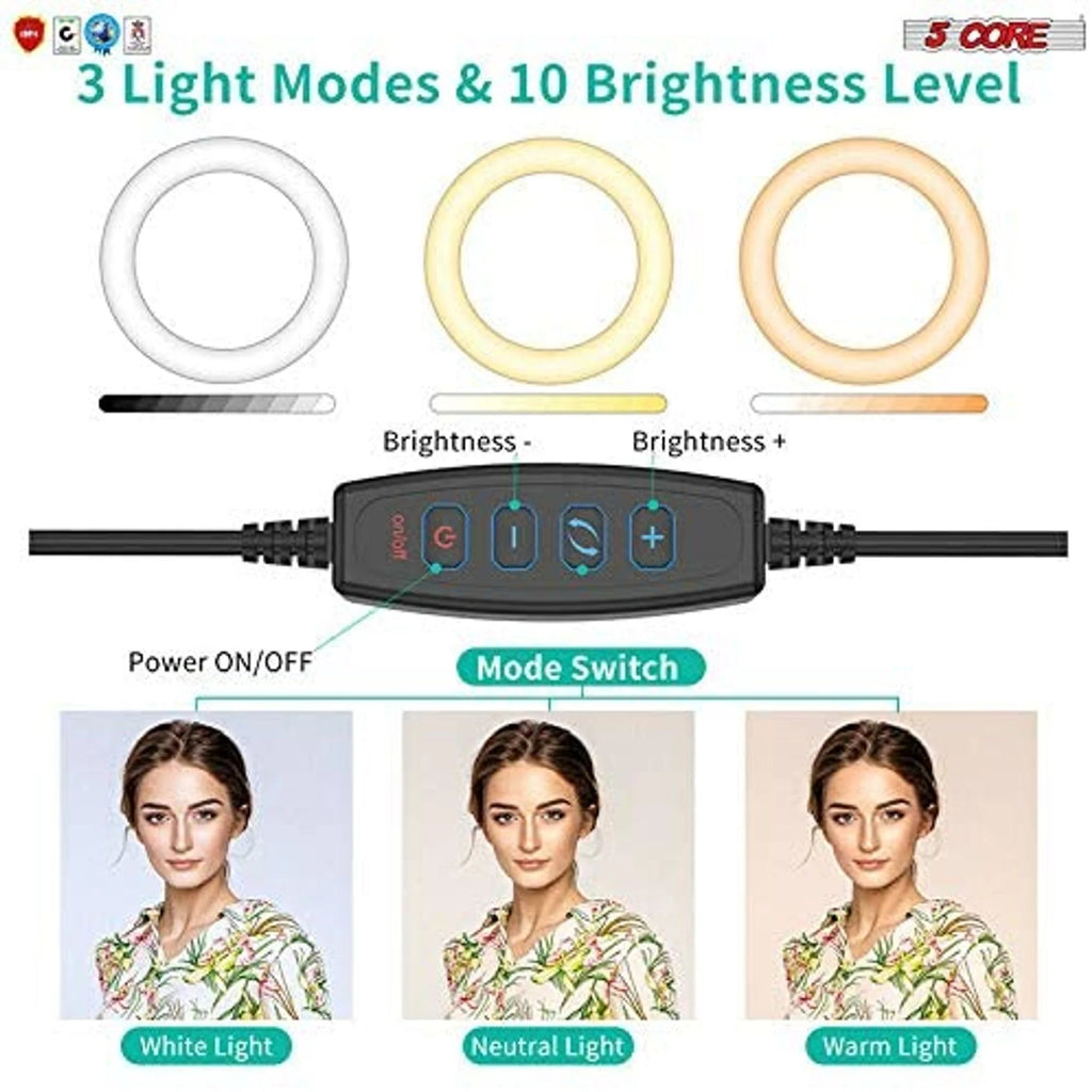 10" LED Ring Light with Tripod Stand Phone Holder E53770