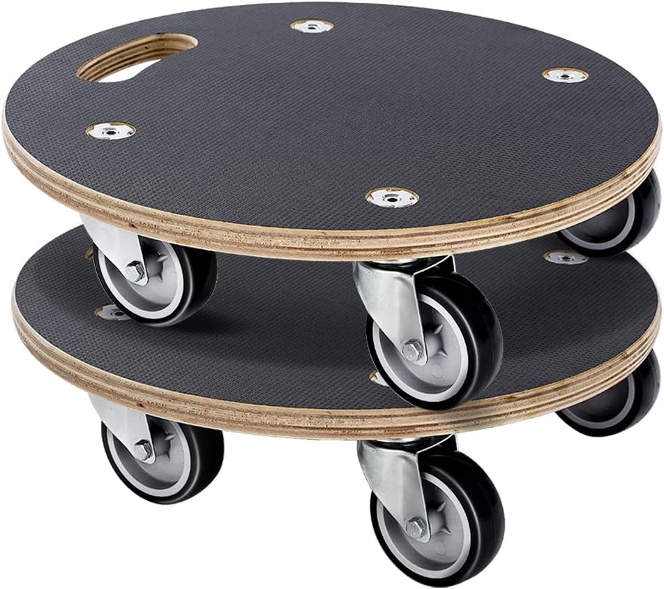 15-Inch Round Wood Platform Dolly with 2 Wheels P9675