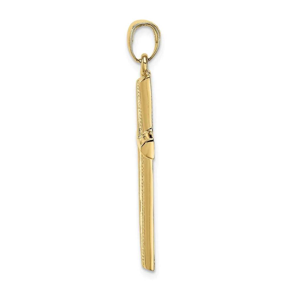 10k Solid Gold Polished Cross Pendant Necklace L902