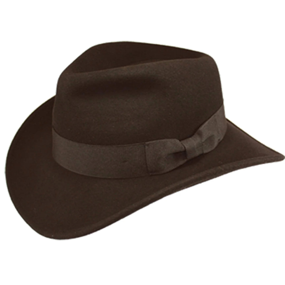 Wool Felt Outback Fedora with Faux Leather Band A827