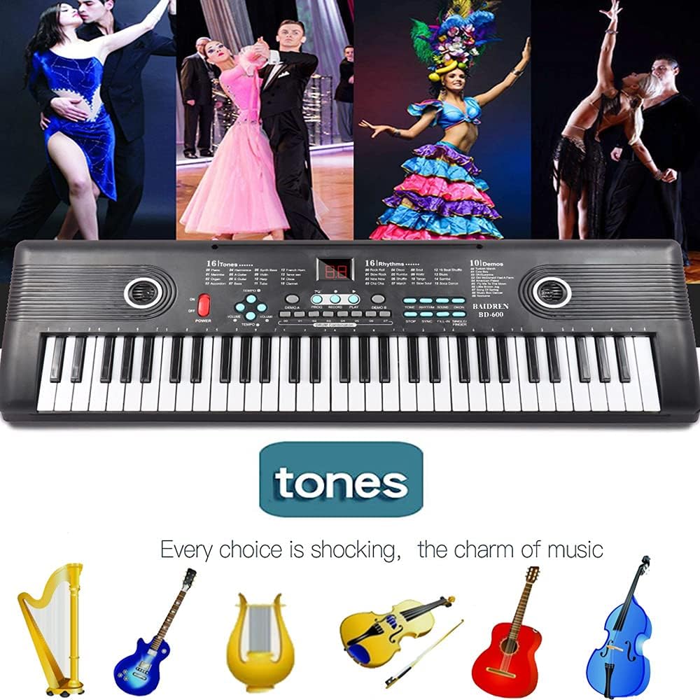 61 Keys Portable Electronic Digital Piano Keyboard with Built-In Speaker Microphone, Pack of 2 N575636