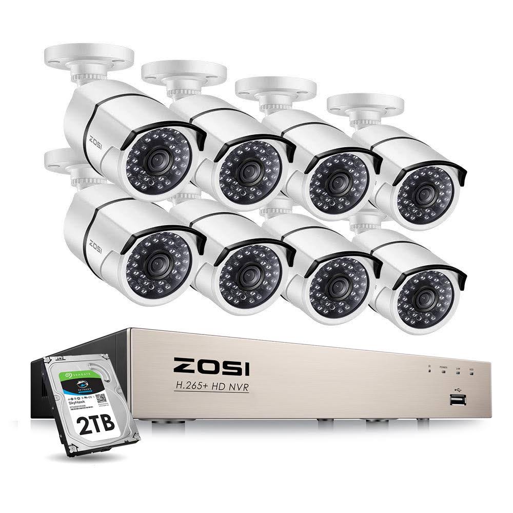 1080p PoE 8-Channel 2TB Hard Drive DVR Security Camera System with 8-Wired Bullet Cameras J746