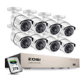 1080p PoE 8-Channel 2TB Hard Drive DVR Security Camera System with 8-Wired Bullet Cameras J746