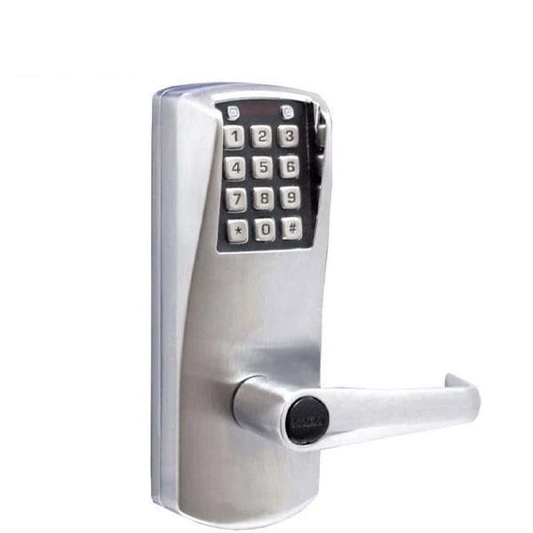 Electronic Pushbutton Lever Lock, Satin Chrome Z305762