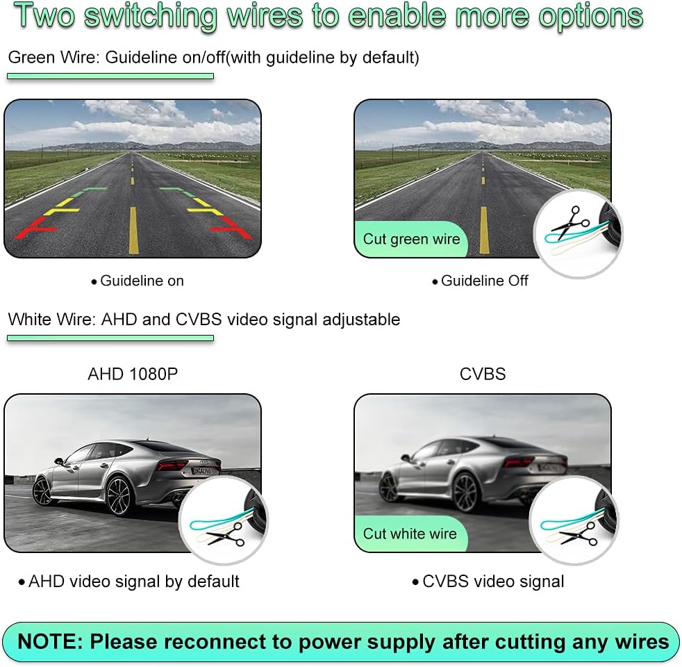 AHD 1080P Vehicle Backup Camera with Fish Eye Lens Night Vision Waterproof Car Reverse Camera Pack of 2 C89970