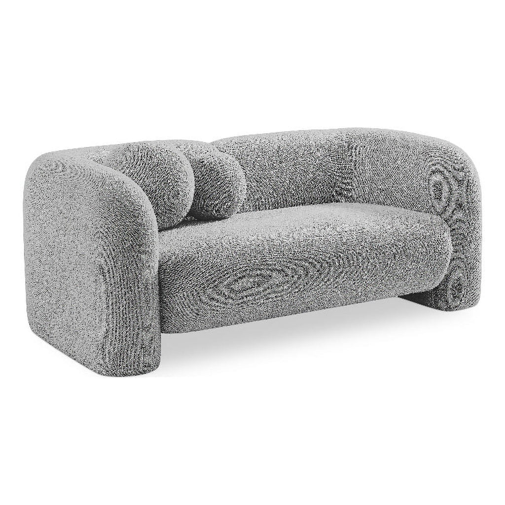 Grey Boucle Fabric Loveseat C922