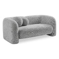 Grey Boucle Fabric Loveseat C922