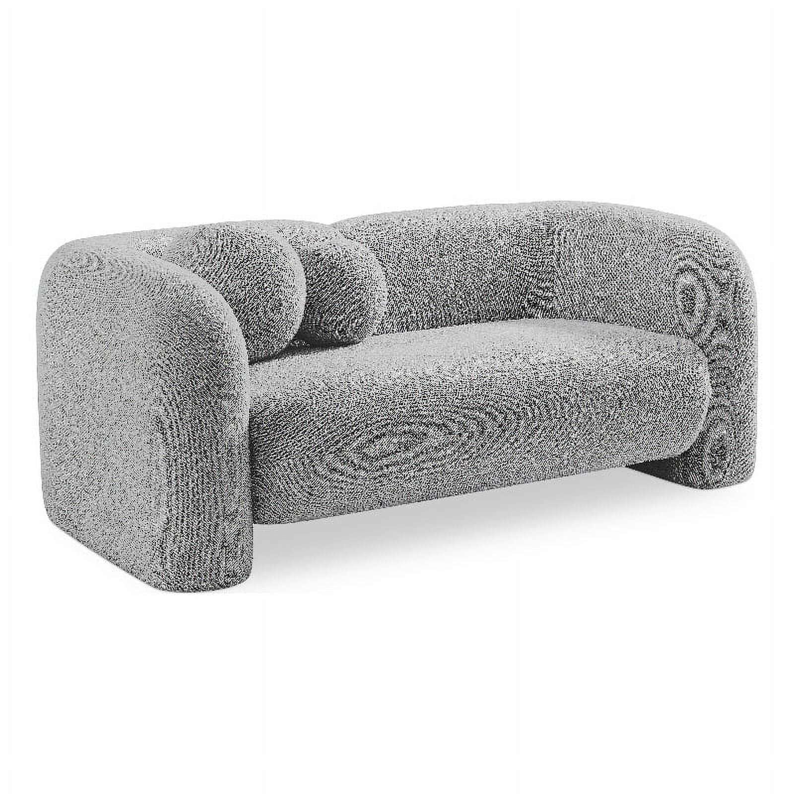 Grey Boucle Fabric Loveseat C922