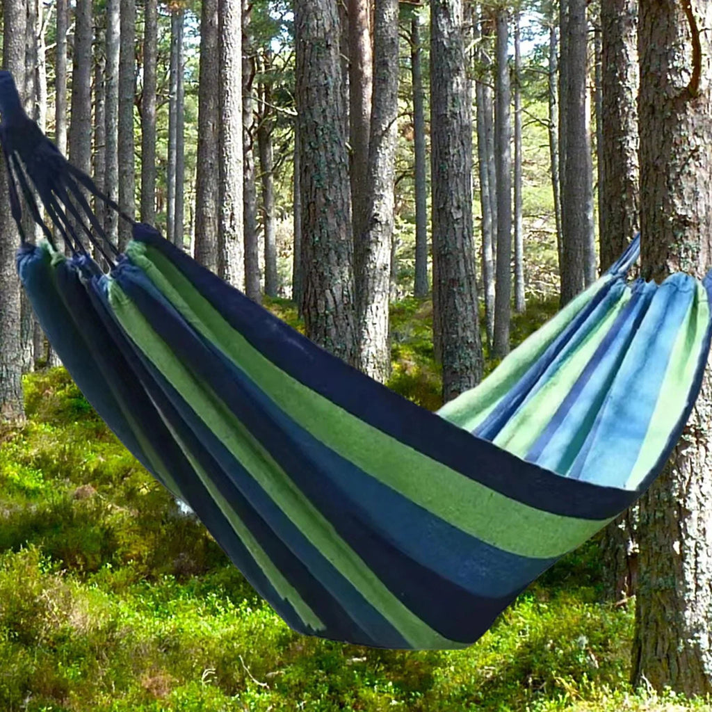 Blue Canvas Camping Hammock 190x80cm P9283