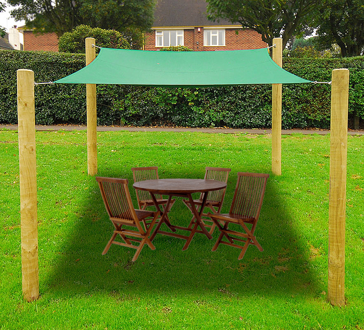 Green 12ft Quadrilateral Sun Shade Sail Y30815