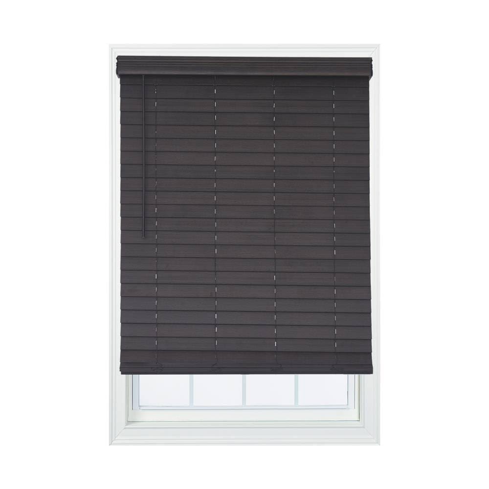 Walnut Faux Wood Cordless Room Darkening Horizontal Blinds N433