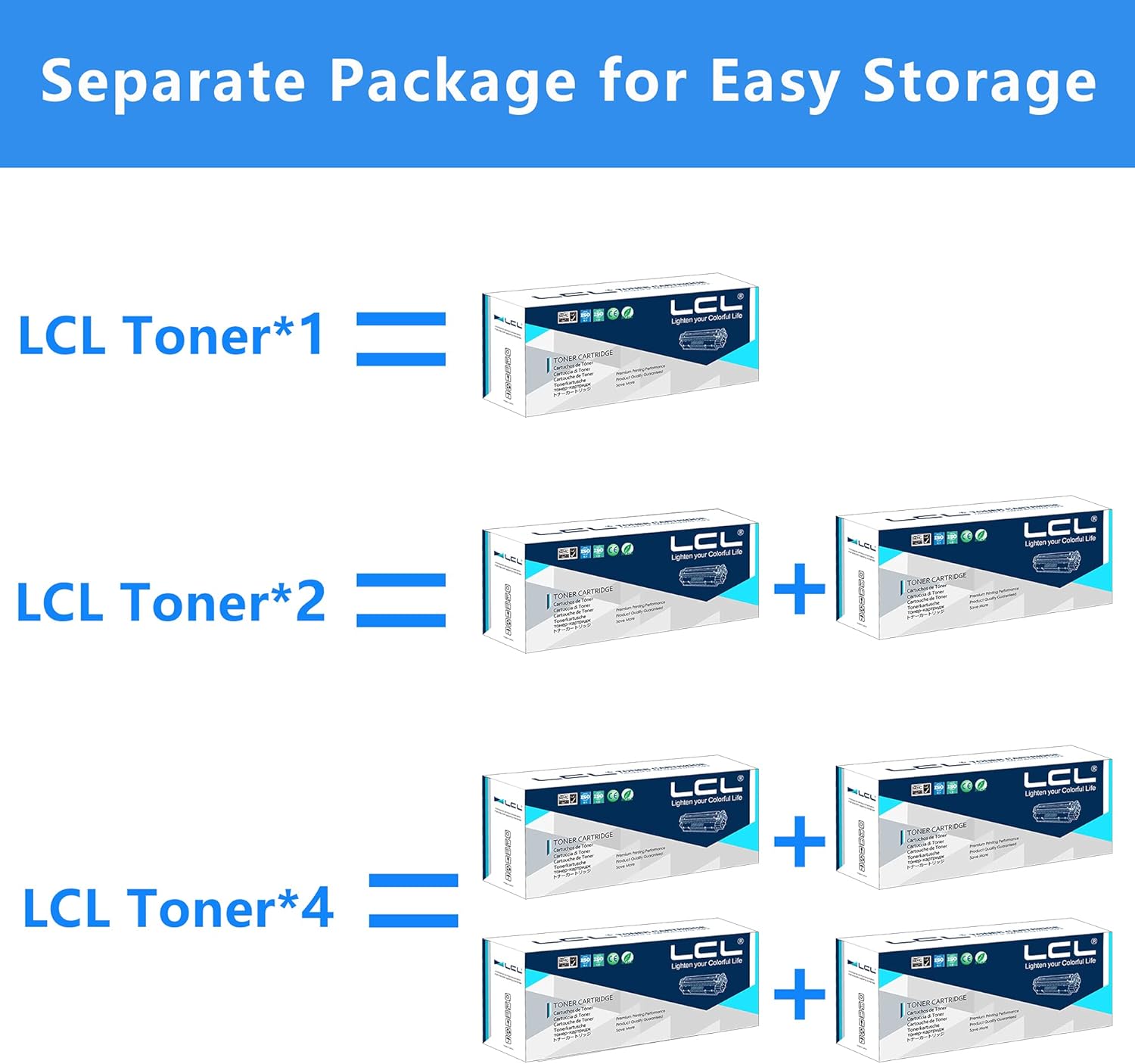 4-Pack Black Cyan Magenta Yellow Toner Cartridge O245