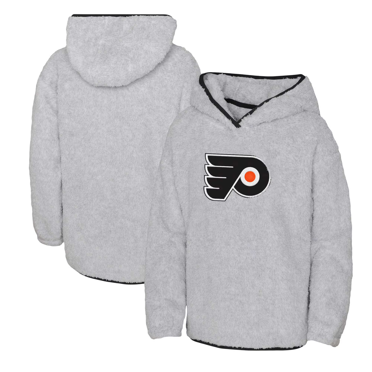 Heather Gray Teddy Fleece Pullover Hoodie X469