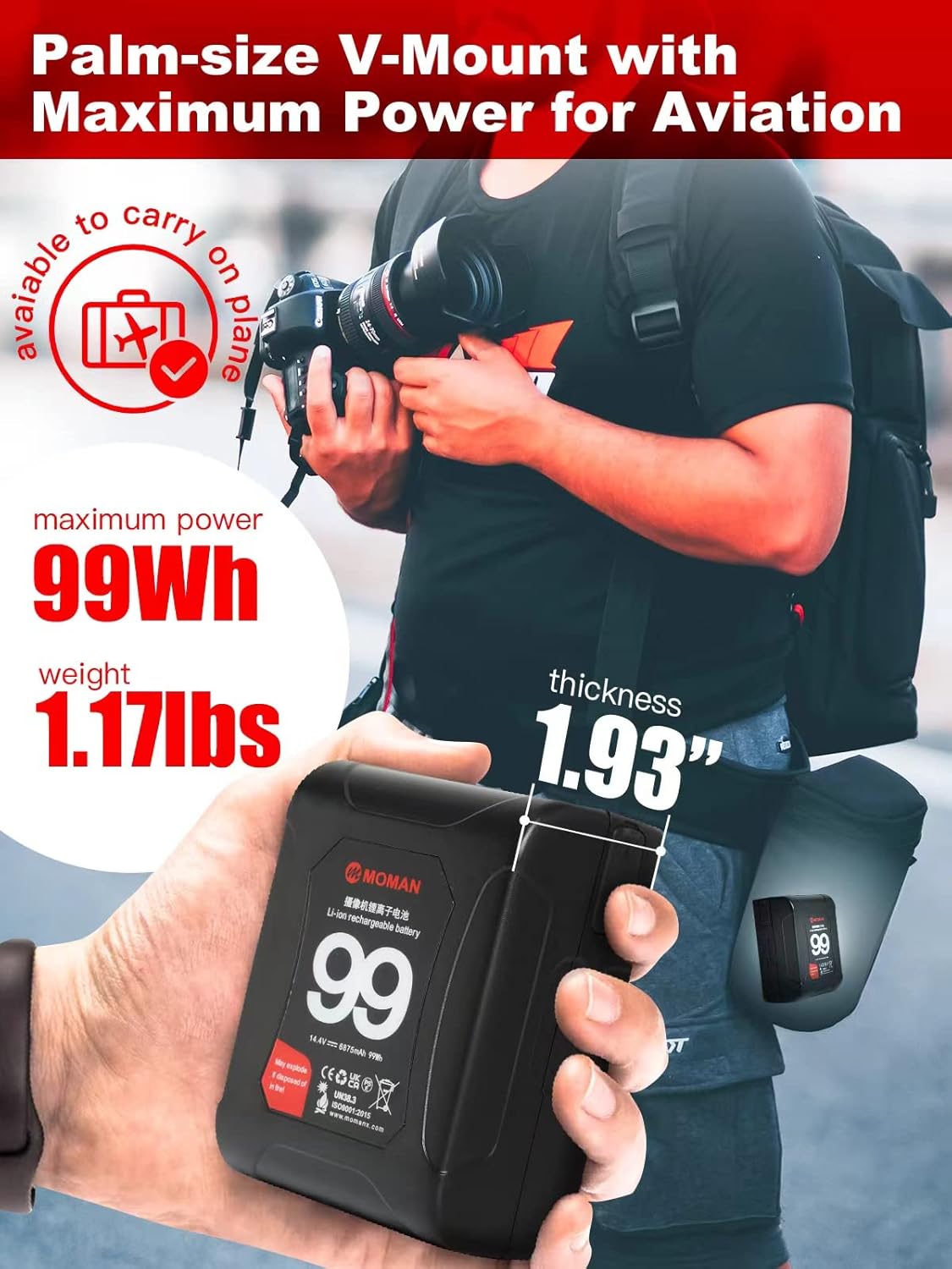 V Mount Battery 99Wh 15A Draw with Dual D-Tap & USB Outputs E1941