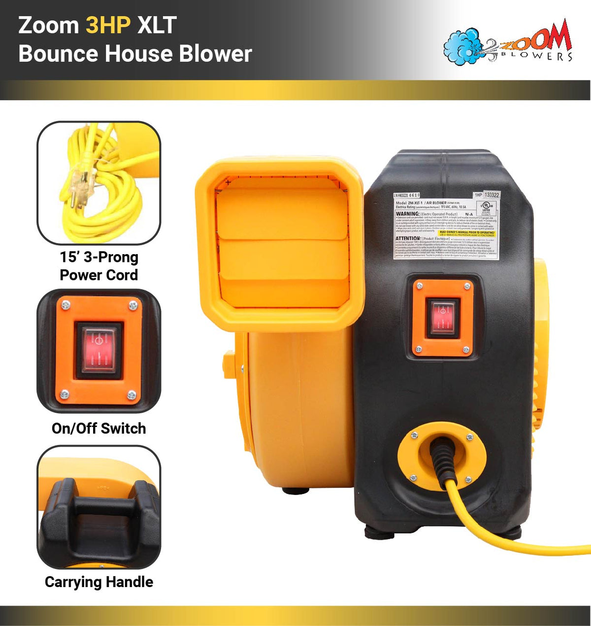 Commercial 3 HP Inflatable Bounce House Blower Q555191