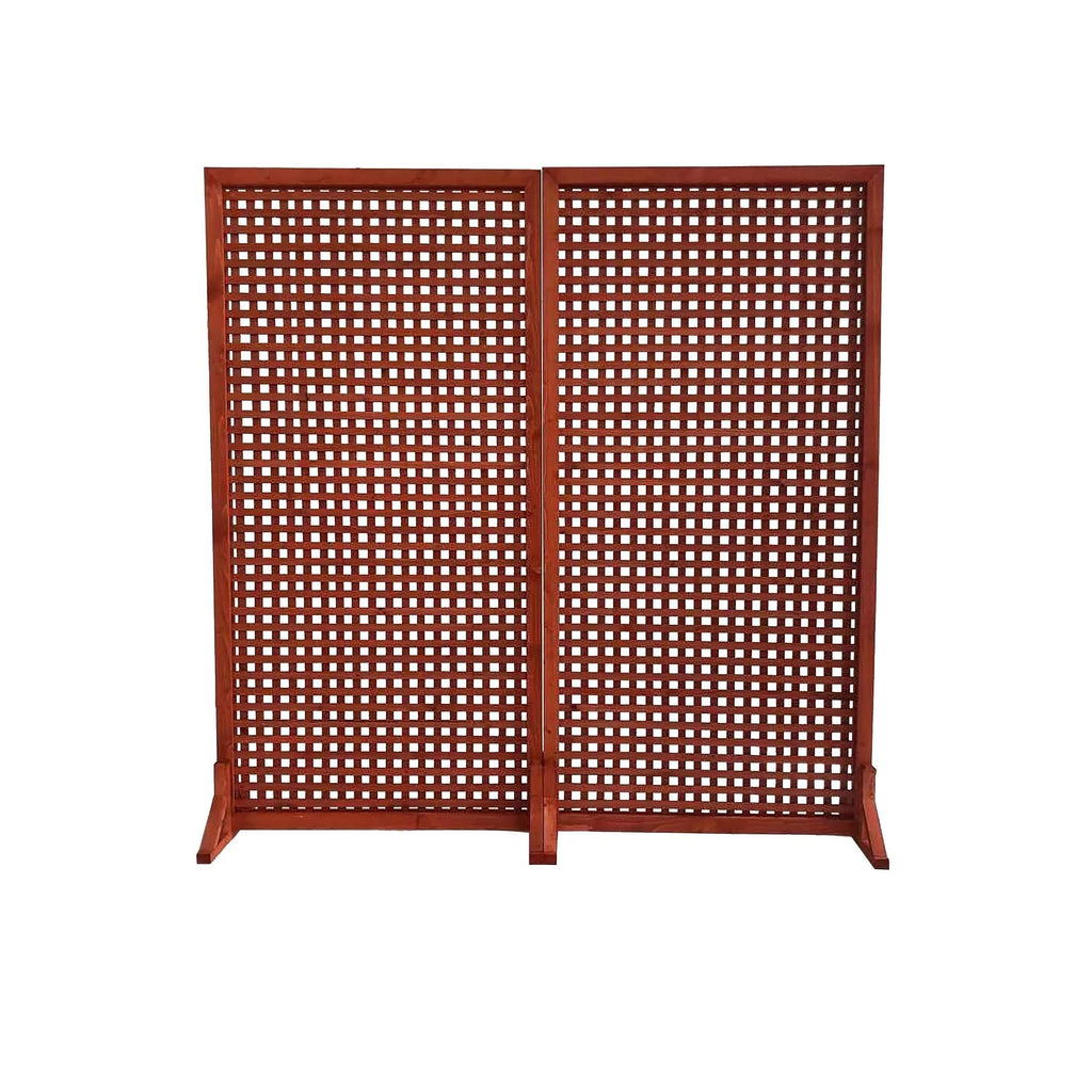 Red Solid Wood Privacy Screen Room Divider, Set of 2pc B7100
